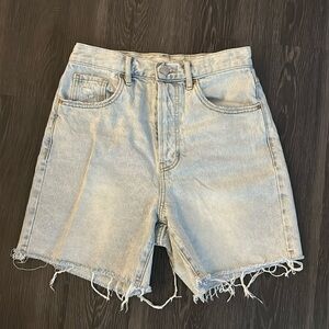 Pacsun Light Indigo Raw Hem Dad Shorts